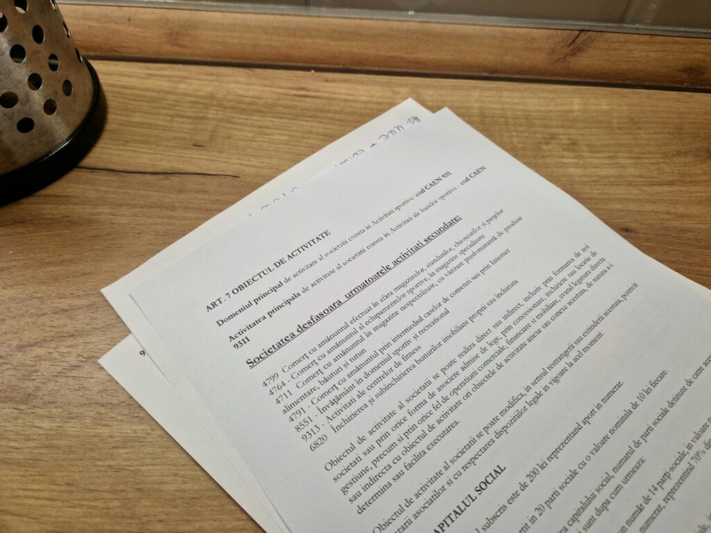 Completare obiect secundar de Activitate